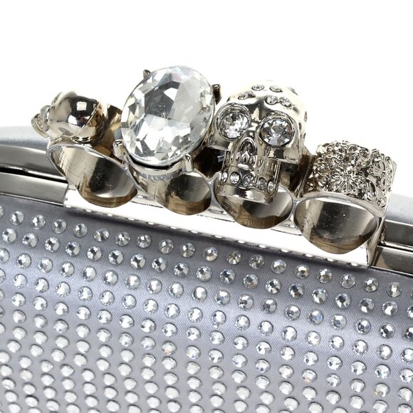 NWT silver knuckle clutch with rhinestones - Picture 8 of 8